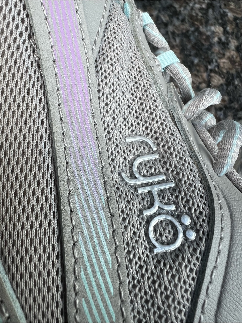 Ryka Impress Women's Athletic Sneakers in Taupe with Mint Accents - Picture 7 of 10